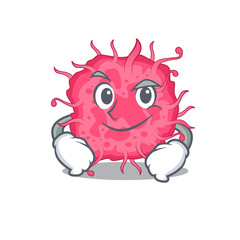 A mascot design of pathogenic bacteria having confident gesture