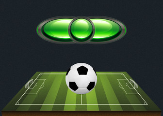 3D soccer ball on field