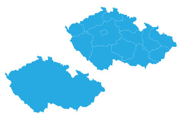 Map - Czech Republic Couple Set , Map of Czech Republic,Vector illustration eps 10.