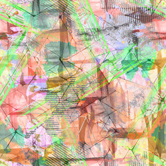 Fototapeta premium Seamless grunge multi-color pattern with a watercolor effect.Textile printing for bedding, jackets, packaging design, fabrics and fashion concepts. 