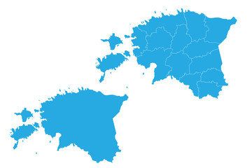 Map - Estonia Couple Set , Map of Estonia,Vector illustration eps 10.