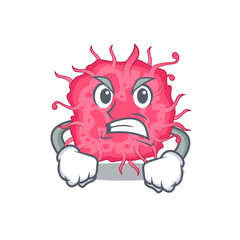 Mascot design concept of pathogenic bacteria with angry face