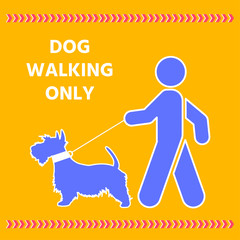 Walk with their dog sign. Quarantine measures. Coronavirus Covid-19. Vector illustration