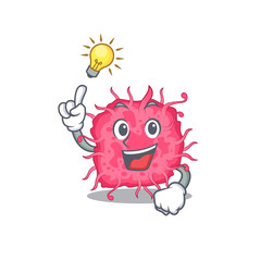 Mascot character design of pathogenic bacteria with has an idea smart gesture