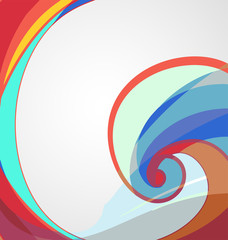 Colorful abstract wavy background with blank space