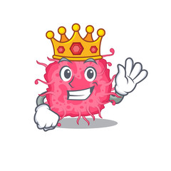 A Wise King of pathogenic bacteria mascot design style
