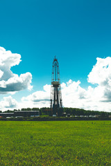 Drilling rig in oil field for drilled into subsurface in order to produced crude