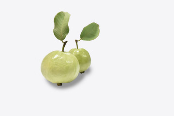 Photos Kimchi Gujju Guava of green guimju fruit on a white background