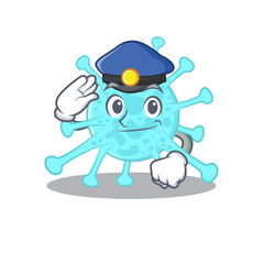 Police officer mascot design of cegacovirus wearing a hat