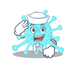 Sailor cartoon character of cegacovirus with white hat