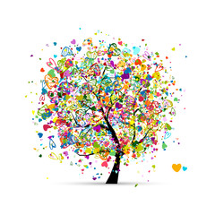 Abstract colorful tree for your design
