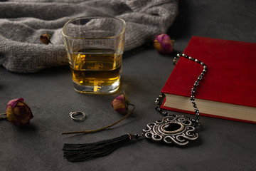 still life with a glass of wine