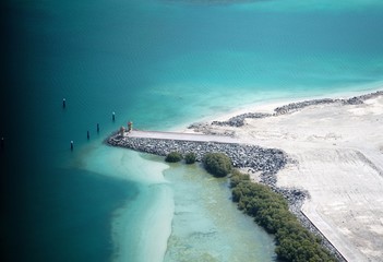 aerial view of a tropical island