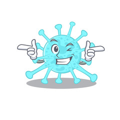 Cartoon design concept of cegacovirus with funny wink eye