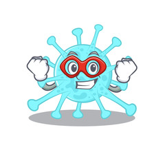 A cartoon character of cegacovirus performed as a Super hero