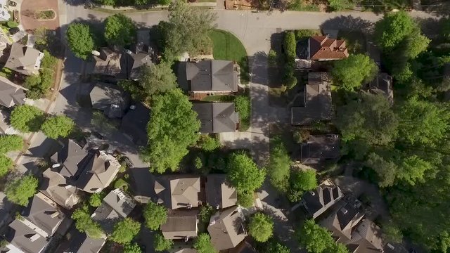 Drone video of an Atlanta neighborhood.