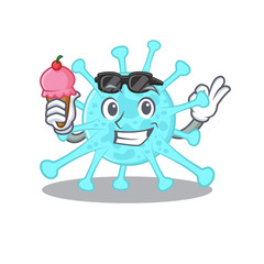 Cartoon design concept of cegacovirus having an ice cream