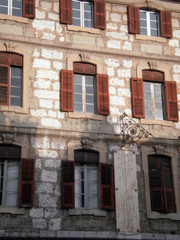 Chambéry, France - December 8th 2012 : facade of a typical old building