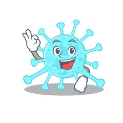 cegacovirus mascot design style with an Okay gesture finger
