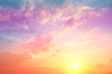 Colorful cloudy sky at sunset. Gradient color. Sky texture, abstract nature background - Powered by Adobe