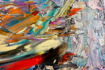 Colorful abstract background wallpaper. Modern motif visual art.  Mixtures of oil paint. Trendy...