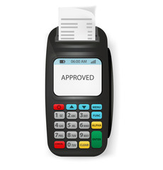 Payment terminal isolated on white. Vector illustration - 336329337