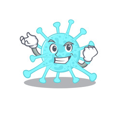 A dazzling cegacovirus mascot design concept with happy face