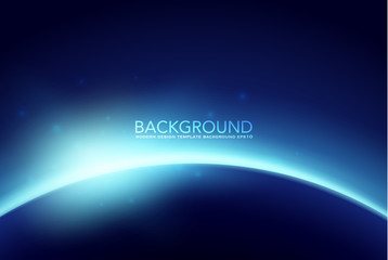 Dawn from space. Rising sun . Vector background , Space sunrise, good morning world