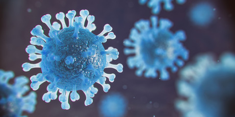 Fototapeta na wymiar Coronavirus covid-19 virus microscope view.
