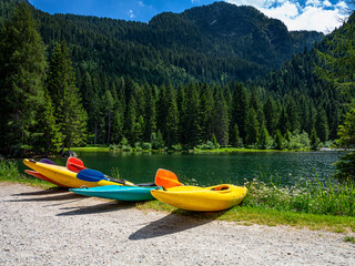Kayak in the Italian alps