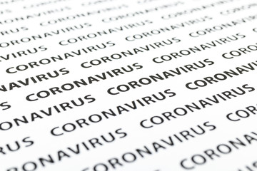 Fototapeta premium Black plain text on white paper about coronavirus outbreak. Coronavirus.