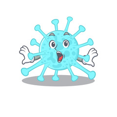 Cartoon design style of cegacovirus has a surprised gesture