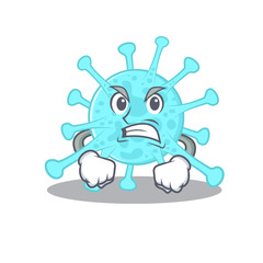 Mascot design concept of cegacovirus with angry face