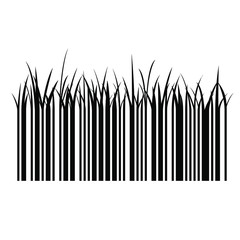 Barcode designs. Bar code with grass for design. Vector  illustration.