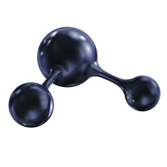 Vector model black coal molecule. Illustration isolated on white background.