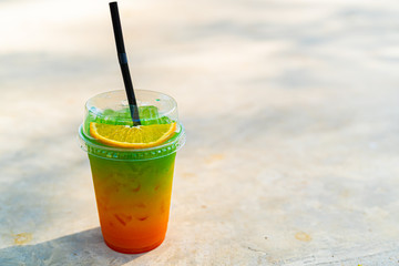 Colorful drinking soda summer.