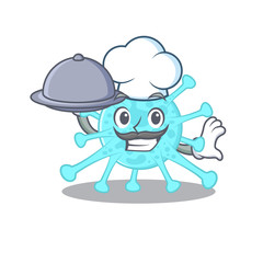 cegacovirus chef cartoon character serving food on tray