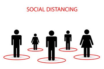 Coronavirus COVID-19 social distance concept