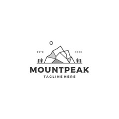 Mountain peak logo design vector illustration