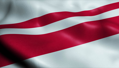 Waving Japan City Flag of Onomichi Closeup View