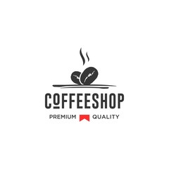 Coffee shop logo design vector illustration