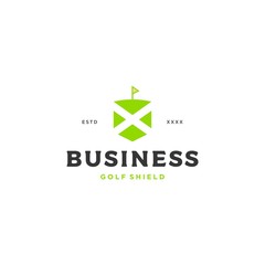 Golf shield logo design vector illustration