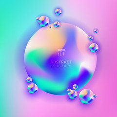 Abstract trendy 3D circle gradient vibrant color on blurred background