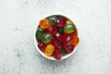 A bowl with bright candy sweets