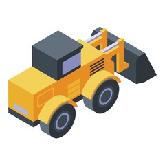 Wheeled bulldozer icon. Isometric of wheeled bulldozer vector icon for web design isolated on white background