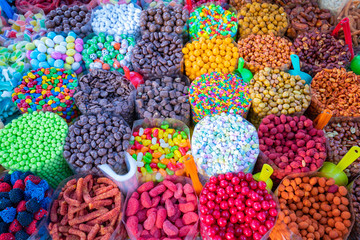 Market stall full of candys