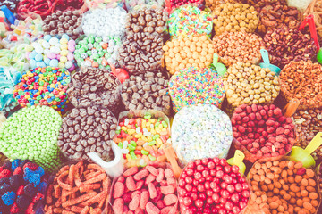 Market stall full of candys
