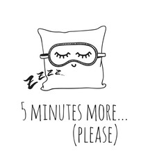 Hand drawn set of Sleeping Mask.Vector Cozy Illustration. Creative artwork. Doodle drawing Sleep Routine objects