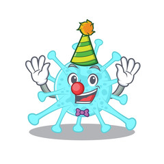 cartoon character design concept of cute clown cegacovirus