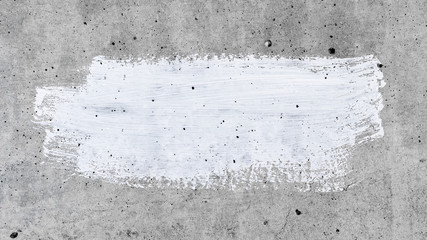 A smear of white paint on a gray wall. Wall background space for your text.
